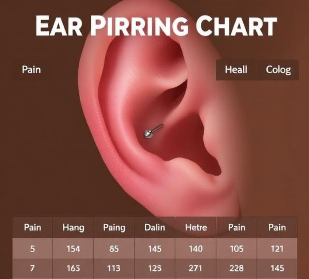 Ear Piercing Chart: The Ultimate Guide to Types, Pain Levels, and Healing Time